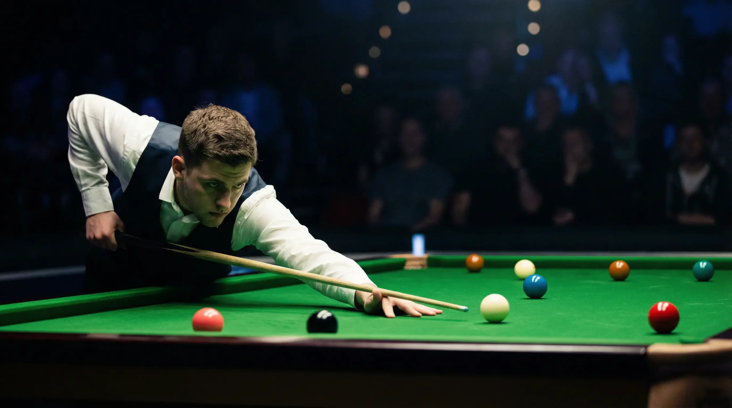 Judd Trump concentreert zich aan de snookertafel