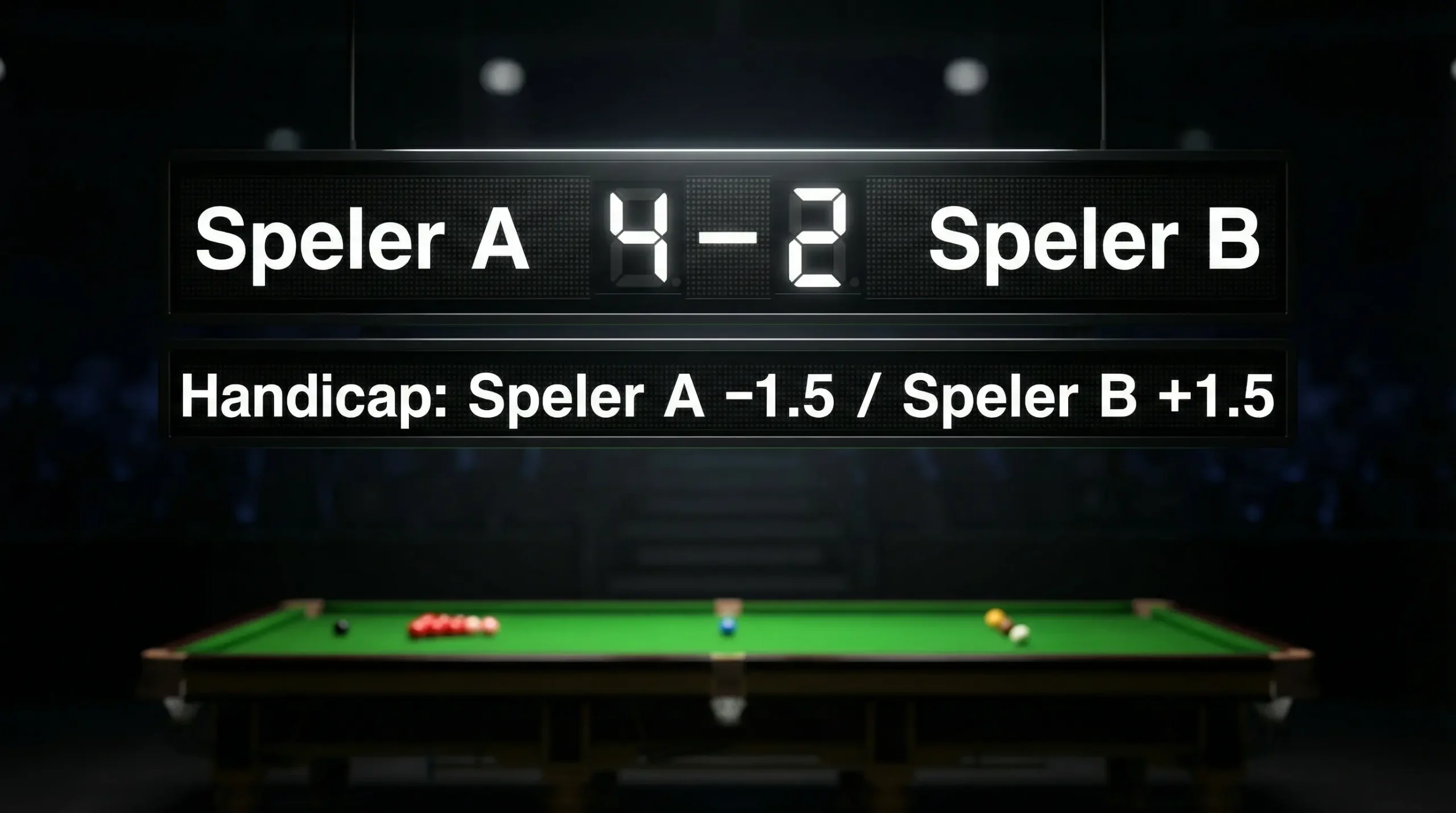 Snooker scorebord met handicap weergave