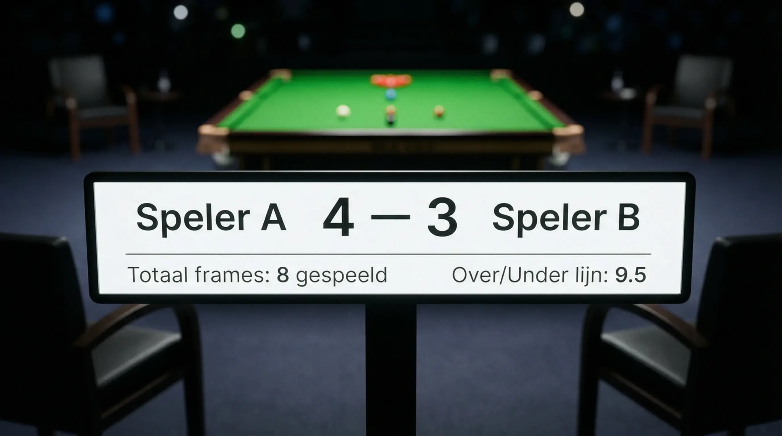 Snooker scorebord met frame telling