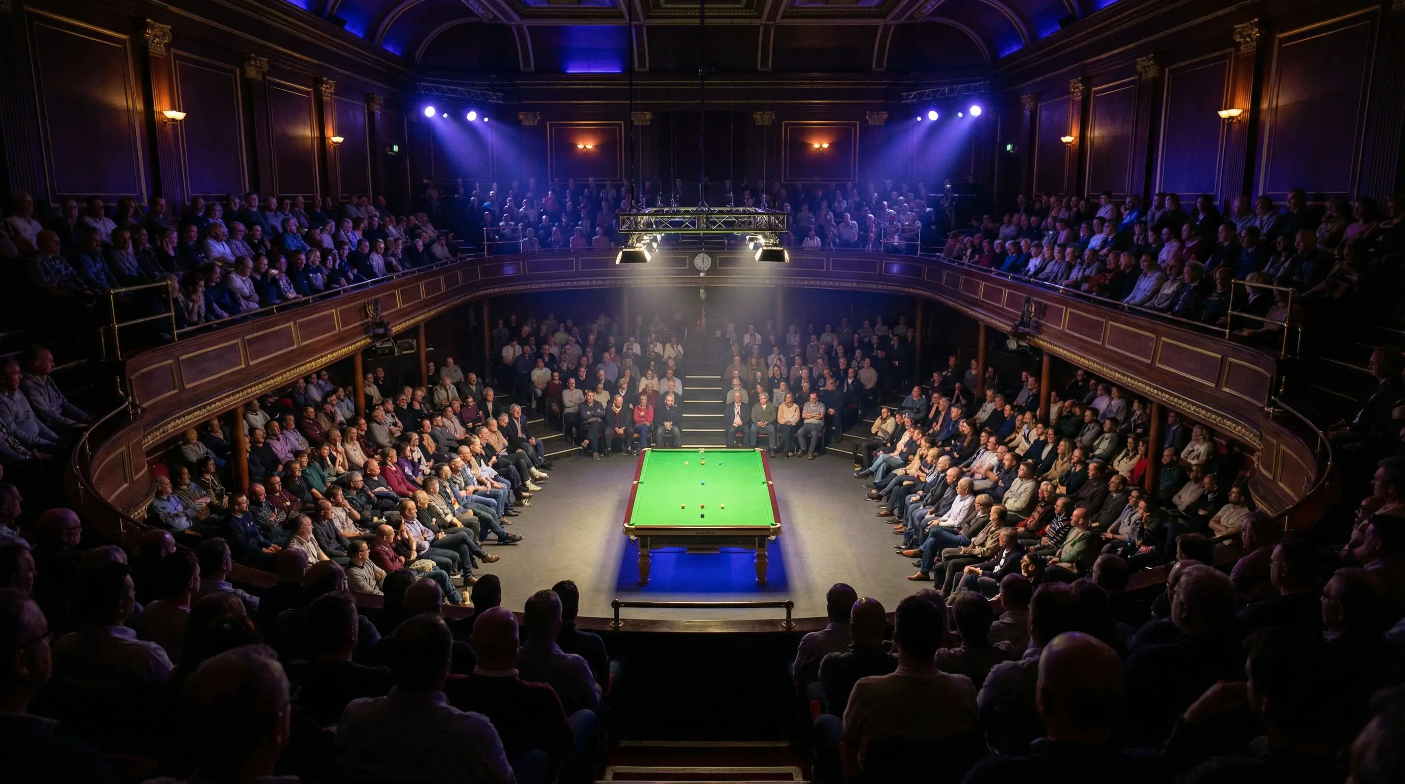 Crucible Theatre Sheffield tijdens het WK Snooker